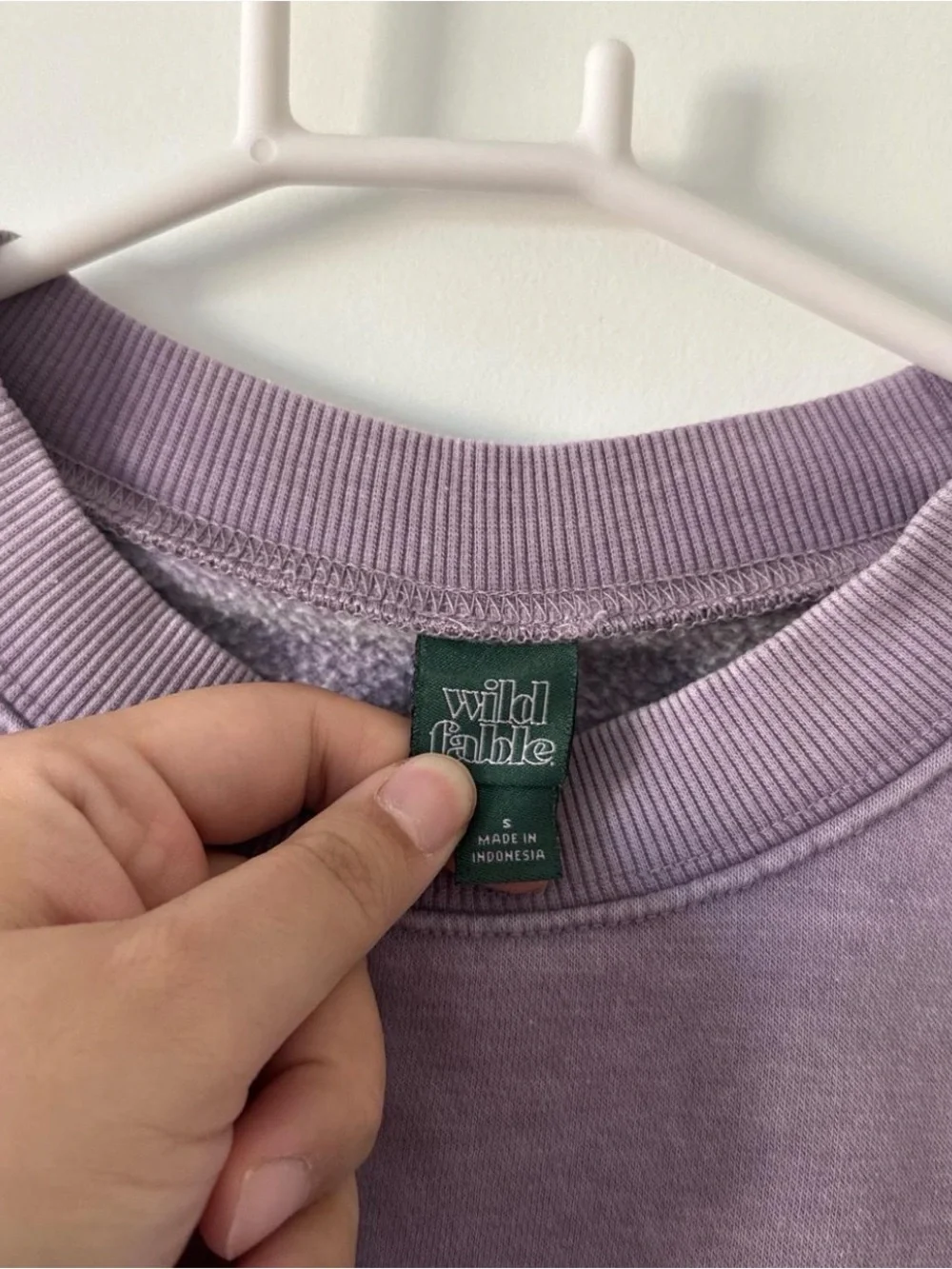 Cropped Lavender Crewneck Sweatshirt - Women Tops - Picture 2 of 6